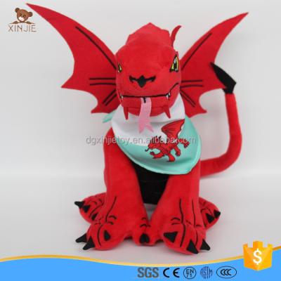 China Red Stuffed Animal Dragon Toy With Wings For Sale for sale