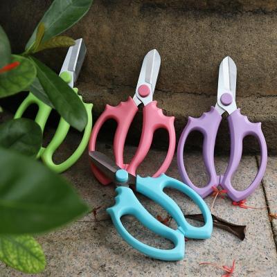 China Anti-Slip Handle Strong Gardening Tools Flower Cutting Scissors Straight Cut Florist Scissors Household Flower Twig Clipper for sale