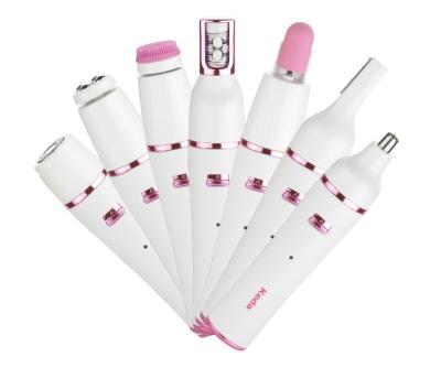 China For Home Use Mini Epilator +Lady Shaver +Facial Cleaner+Massager+ Nose Trimmer + Eyebrow Trimmer + Nail Polisher 7 in 1 for sale