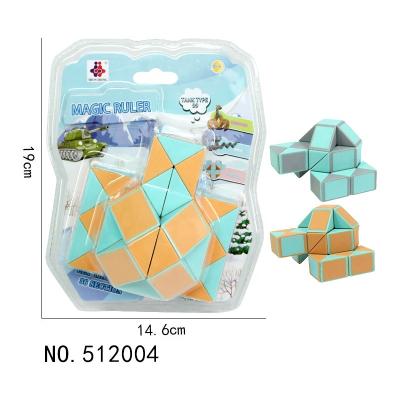 China Toy Promotional Folding Plastic Creative cartoon 3D ruler cube funny magic puzzle game moving person brain educational toy for kids for sale