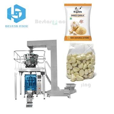 China Automatic food grade fresh peeled vertical garlic packing machine with multiheads weigher for sale