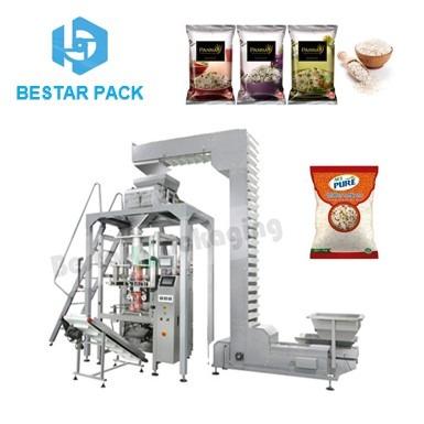 China Automatic vertical food rice packaging machine, rice packing machine, vertical rice packaging machine with multi-heads weigher for sale