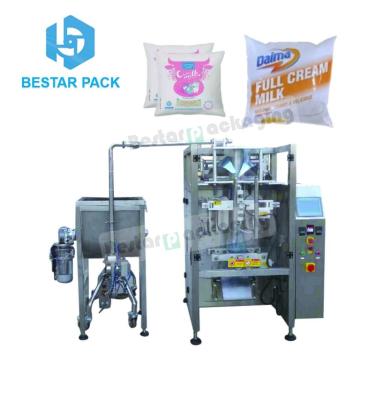 China pure milk pouch food bag sachet bagpackaging machine with stainless steel pump and box for sale