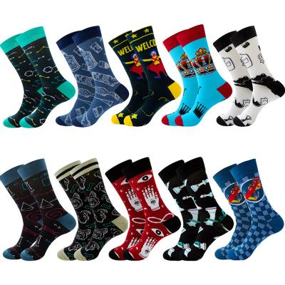 China Custom QUICK DRY Jacquard Crew Socks Wholesale Fashion Designer Socks Luxury Food Sushi Beer Crab Adult Crew Socks Unisex for sale