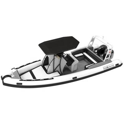 China RHIB 760V Durable Luxury Deep Aluminum Hull ORCA Hypalon Inflatable Boats For Family for sale