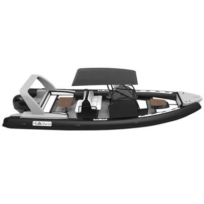 China Durable Luxury Aluminum Hull Ocean Master RHIB 760 ORCA Hypalon Inflatable Boats With T Top for sale