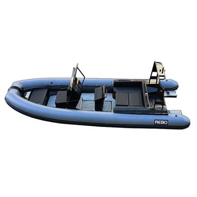 China Durable Aluminum Double Deep V Rowing Boat 21ft Inflatable Ocean Boat Hypalon/PVC Hull RHIB640 With 10Capacity for sale