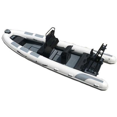 China Durable 22ft Double V Deep RIB 680 Hull PVC/Hypalon/Orca Aluminum RIB Inflatable Boats For Sale for sale