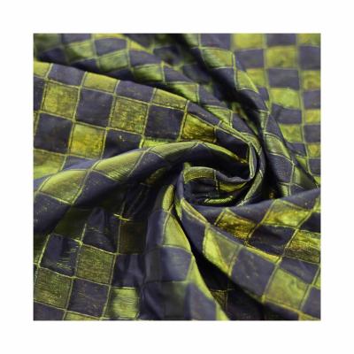 China Black Yellow Polyester Woven Polyester Nylon Fabric Geometry Square Jacquard Fabric Mattress Cover Shrink-Resistant for sale