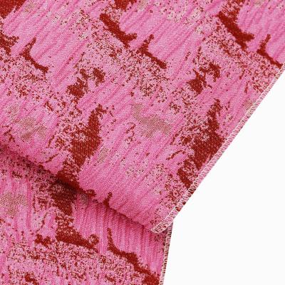 China Geometry Shrink-Resistant Jacquard 66.2% Polyester Material Curtain Furniture Upholstery Rose Fabric Home Textile for sale