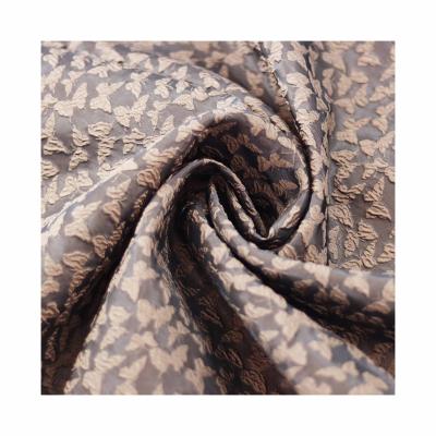 China 53% Polyester 47% Butterfly Print Jacquard Chiffon Breathable Fashionable Nylon Soft Animal Fabric For Toy Or Garment for sale