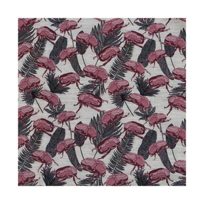 China Scarab Pattern Polyester Cotton Blended Woven Fabric 186GSM Midweight Jacquard Hot-selling Shrink-Resistant Fabric For Skirt for sale