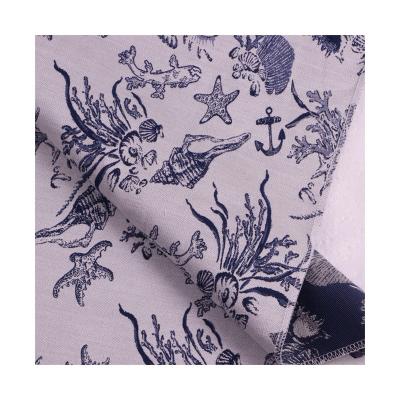 China Anti Pill Fancy Sea Creatures Pattern Customized Animal Print Jacquard Fabric Polyester Rayon Spandex Fabric for sale