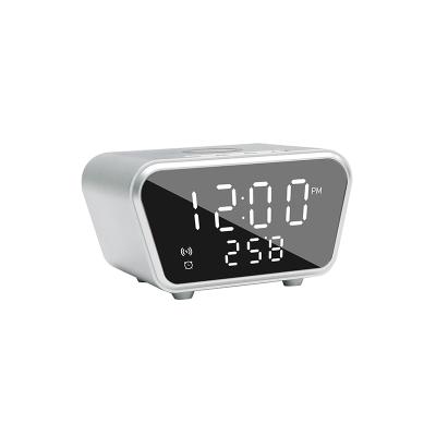 China Multifunctional Type-C LCD Smart Alarm Clock Digital Alarm Thermometer Qi Wireless Charger Digital Alarm Clock Fast Charger for sale