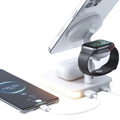 China Wireless Charger 3 in 1 Portable Magnetic Wireless Fast Charger 15w Qi 3 in 1 Fast Wireless Charger for iPhone Pro iWatch AirPods for sale