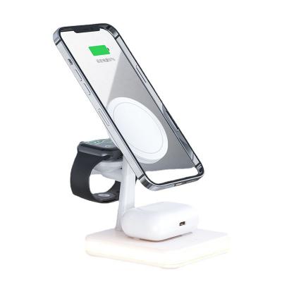 China Wireless Charger Cell Phone Qi Wireless Charger for iPhone Wireless Charger 3 in 1 Portable 3 in 1 Charging Station for iPhone Earbuds Air Pod for sale