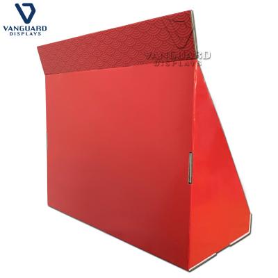 China Eco-friendly High Quality Supermarket Packets Greeting Card Chinese Style Red Cardboard Display Stand for sale