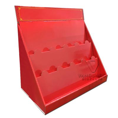 China Custom Recyclable Material Small Hooks Pdq Box Shelves Shop Rack Cardboard Key Chain Counter Display Stand for sale