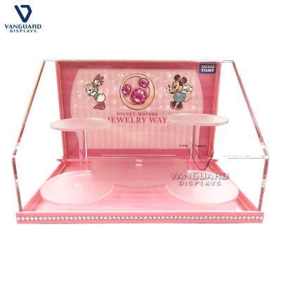 China Environmental Friendly Custom Acrylic Display Stand Pink Toy Stationary Advertising Display Stand Acrylic For Kids for sale