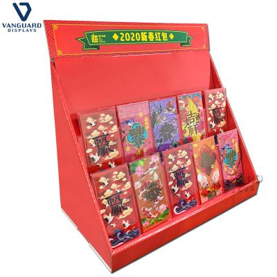 China Best Materials Quality Supermarket Greeting Card Store Red Packets Recycled Selling Portable Display Box for sale