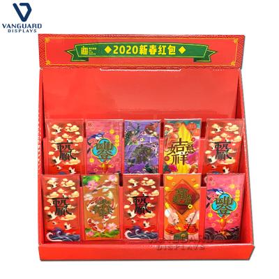 China Best Materials Quality Supermarket Greeting Card Store Red Packets Recycled Selling Portable Display Box for sale