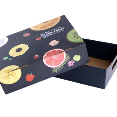 China Eco-Friendly Custom Handmade Kraft Paper Bottom Box Lid Food Fruit Dessert Paper Packaging Logo Template Logo Pattern Top Bottom Gift Boxes With Ribbon for sale