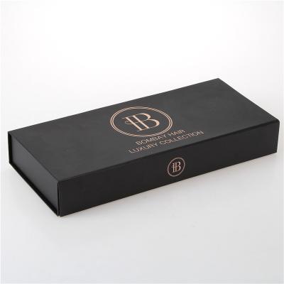 China Recyclable Custom Matte Finish Black Rigid Paper Foldable Magnetic Packaging Gift Box for sale