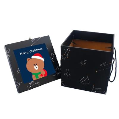 China High Quality Materials Custom Cartoon Recycled Luxury Lid And Low Portable Gift Box With String And Lid for sale