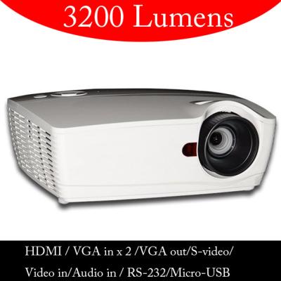 China 3200 ANSI Lumen HD DLP Video Projector With HDMI VGA In Out For School Education Office for sale