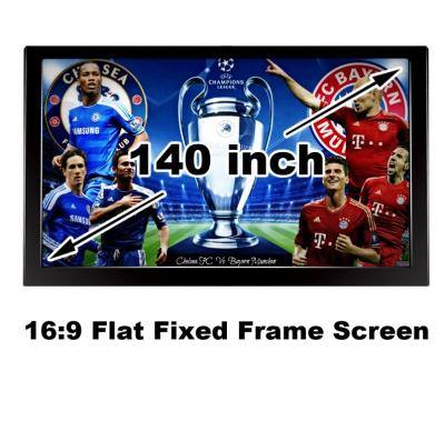 China Hot Selling 140Inch Flat Fixed Frame Wall Mount Projection Screen 16:9 For Cinema Room for sale