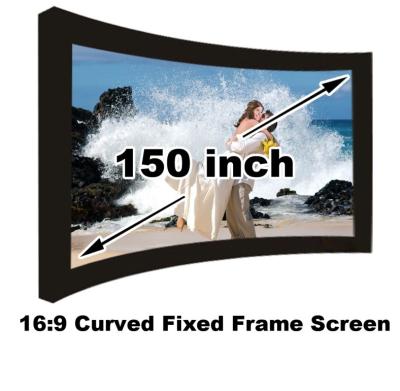 China Best Seller Home Cinema Projection Screen 150 Inch Diagonal 16:9 3D Curved Fixed Screens for sale