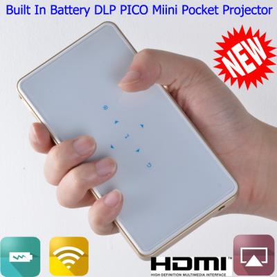 China Built In Battery Mini Handy PICO DLP Projector With HDMI USB DLNA Wifi For PPT Display for sale