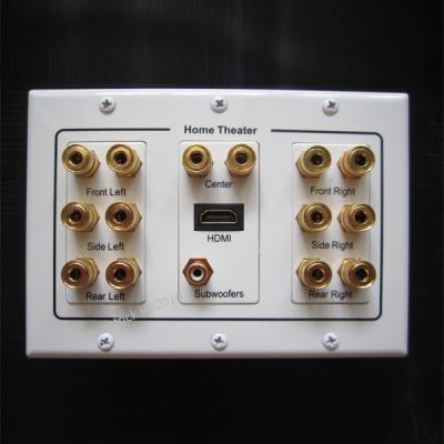 China New Quality Multimedia Speaker Plate With HDMI Banana Jack Audio Connector For Theater for sale