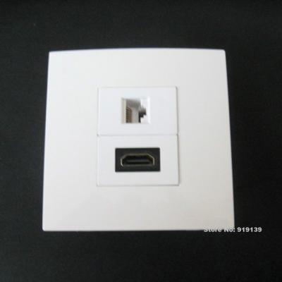 China Perfect Quality HDMI+RJ45 Network Wall Socket 86x86 mm Standard Size Home Plug for sale