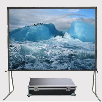 China Quality 150 Inch 4:3 Fast Folding Front Projector Projection Screen Floor Stand HD Screens for sale