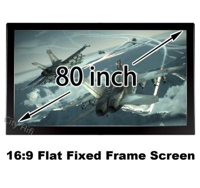 China High Definition 80Inch Flat Frame Screen 3D Projector View Wall Mount Screens 16:9 Ratio for sale