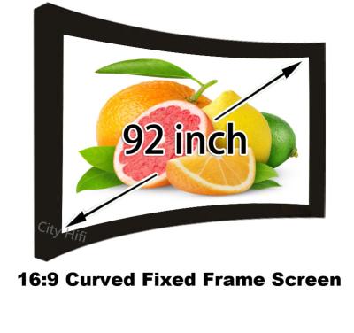 China Curved Fixed Frame Matt White Projection Screen 92