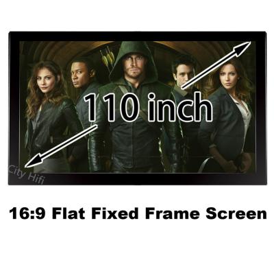 China Top Rank 4k Projector Screen 110 Inch Unbent DIY Wall Mount 137x244cm Projection Screens for sale