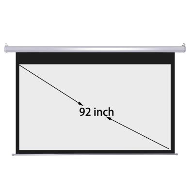 China Full HD 92 Inch Auto Projection Screen Matt White 16:9 Wall Mount Power-driven Screens 3D for sale