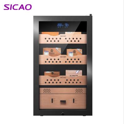 China Refrigirated Mini Small 500 Cigar Wood Exquisite Aluminum Aluminum Electric Humidifier with Cedar Wood for sale