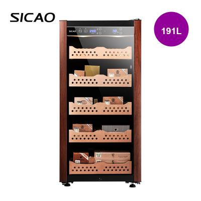 China Hot Selling Refrigerator Electric Cigar Humidor Cigar Display Glass Door Temperature Humidity Control Compressor Cooler Cabinet for sale