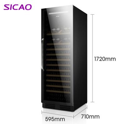 China Hotel Mirror Door Zone Refrigerator Double Glass Wine Fridge Built In Wine Cooler for sale