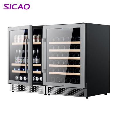 China Wine Glass Refrigerator Single-temperature Dual Zone Stainless Steel Door Cabinet Cooler Cooler Refrigerator for sale