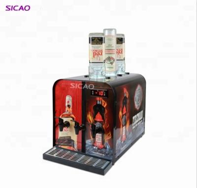 China Available ad decoration on front & Two Sides 3 Bottles Liquor Beer Shot Beer Vending Machine Ice Vodka Wine Cooler Bar Colder Electric Magic Cold Tap Automatic Beverage Dispenser Machine for sale