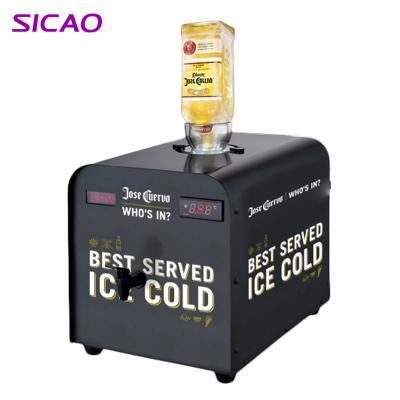 China Available ad decoration on front & Electric Pulled Glass Drinks Dispenser Whiskey Tequila Wine Vodka Wine Whiskey Spirit Beverage Dispenser Both Sides Tap Machine Soft Cold Refrigerator for sale