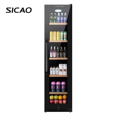 China 2021 New Arrival 256L Commercial Vintage Beer Beverage Display Glass Door Wine Cooler Fridge for sale