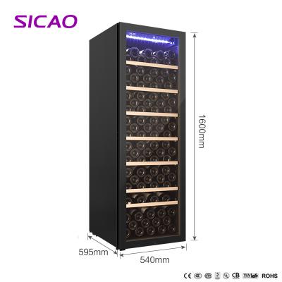 China Double Layer Double Door Compressor Sicao Cellars Zone Wine Cooler Cabinet Bar Bottle Glass Cooler Electric Refrigerator for sale