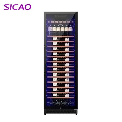 China 200 Bottle Hotel Stainless Steel Cooler Cellar Cabinet Wine Bottle Vacuum Compressor Hotel Cooling Device For Restaurant for sale