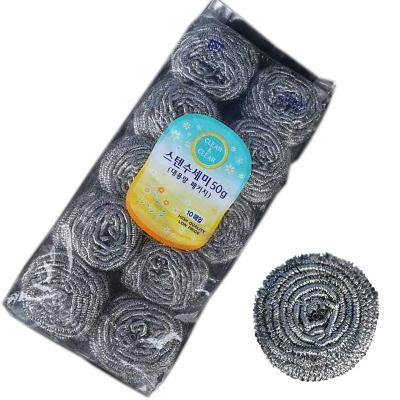 China OPP packing 10 pieces eco-friendly scourer stainless steel kitchen scrubber en venta