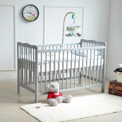 China Gray Color Baby Crib Wooden Solid Wooden Hutch for sale